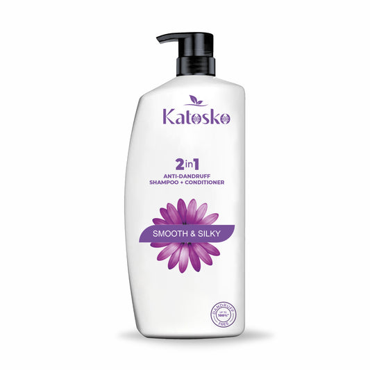 Smooth and Silky 2-in-1 Anti-Dandruff Shampoo + Conditioner for Softer Hair