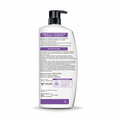 Smooth and Silky 2-in-1 Anti-Dandruff Shampoo + Conditioner for Softer Hair