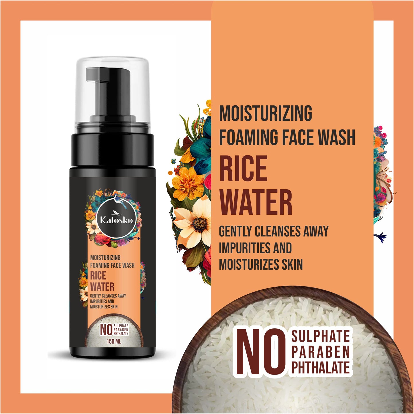 Moisturizing Rice Water Foaming Face Wash