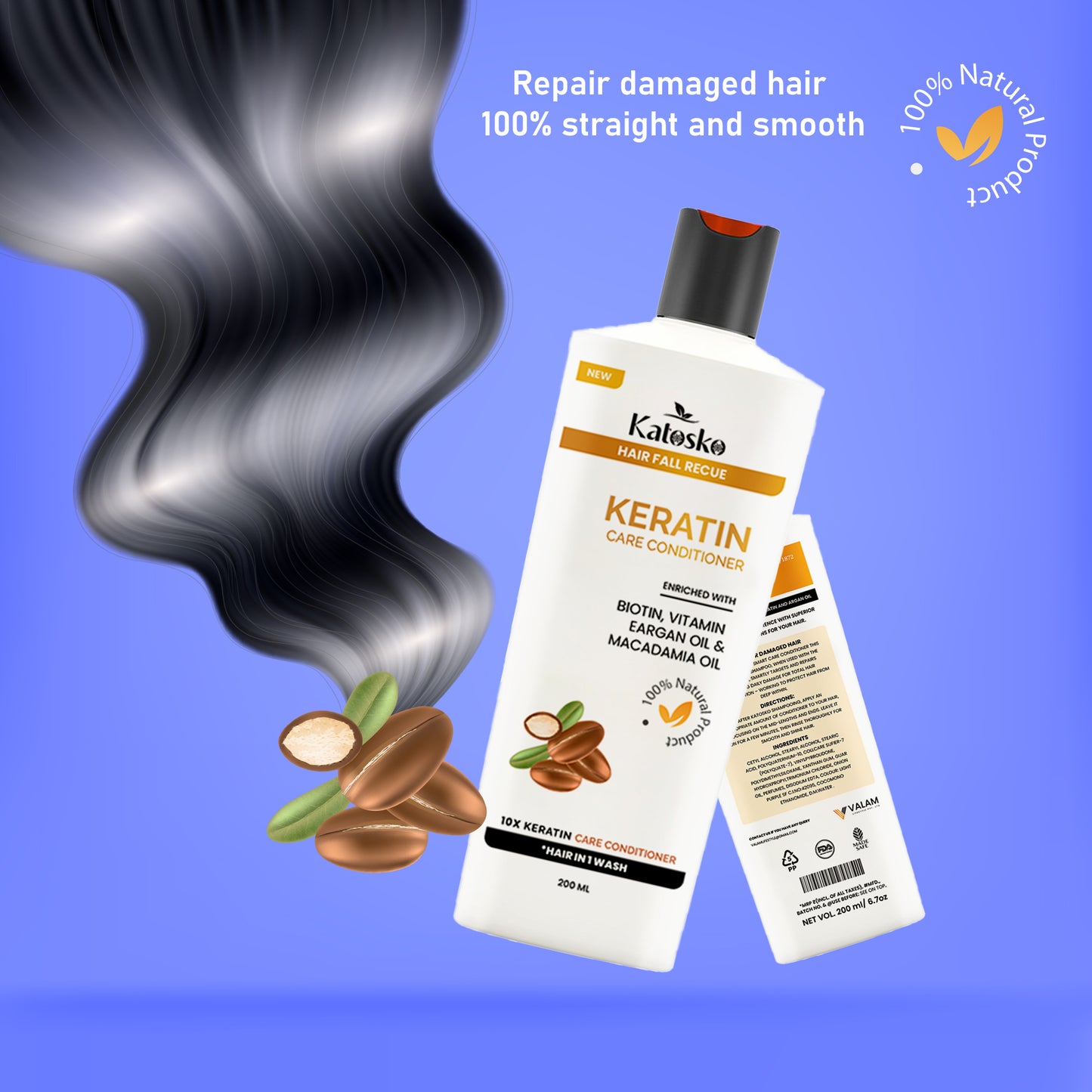 Care Conditioner Enriched with Biotin, Vitamin, EArgan, Macadamia Oil