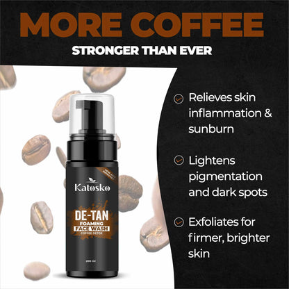 De-Tan Foaming For Deep Cleansing, Infused With Natural Actives and Coffee Beans Powder, Removes Excess Oil, Face Wash