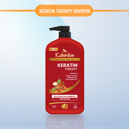 Keratin Therapy Shampoo & Conditioner Enriched with Biotin, Vitamin, EArgan, Macadamia Oil  (2 Items in the set) COMBO