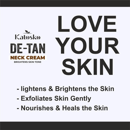 De Tan Neck Cream Tan Removal. Tone Correction Lightening & Brightening Formula