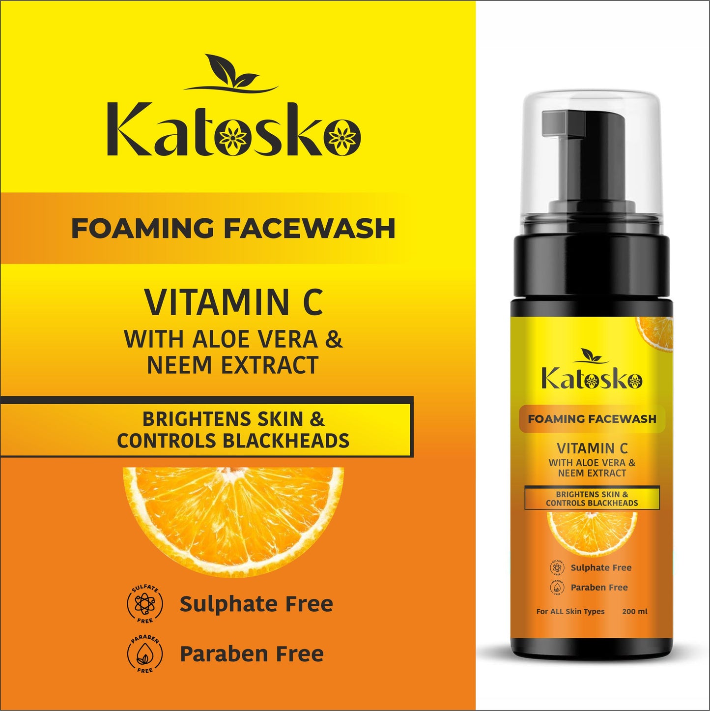 Vitamin C Foaming With Aloe Vera & Neem Extract Men & Women All Skin Types foaming face wash Face Wash