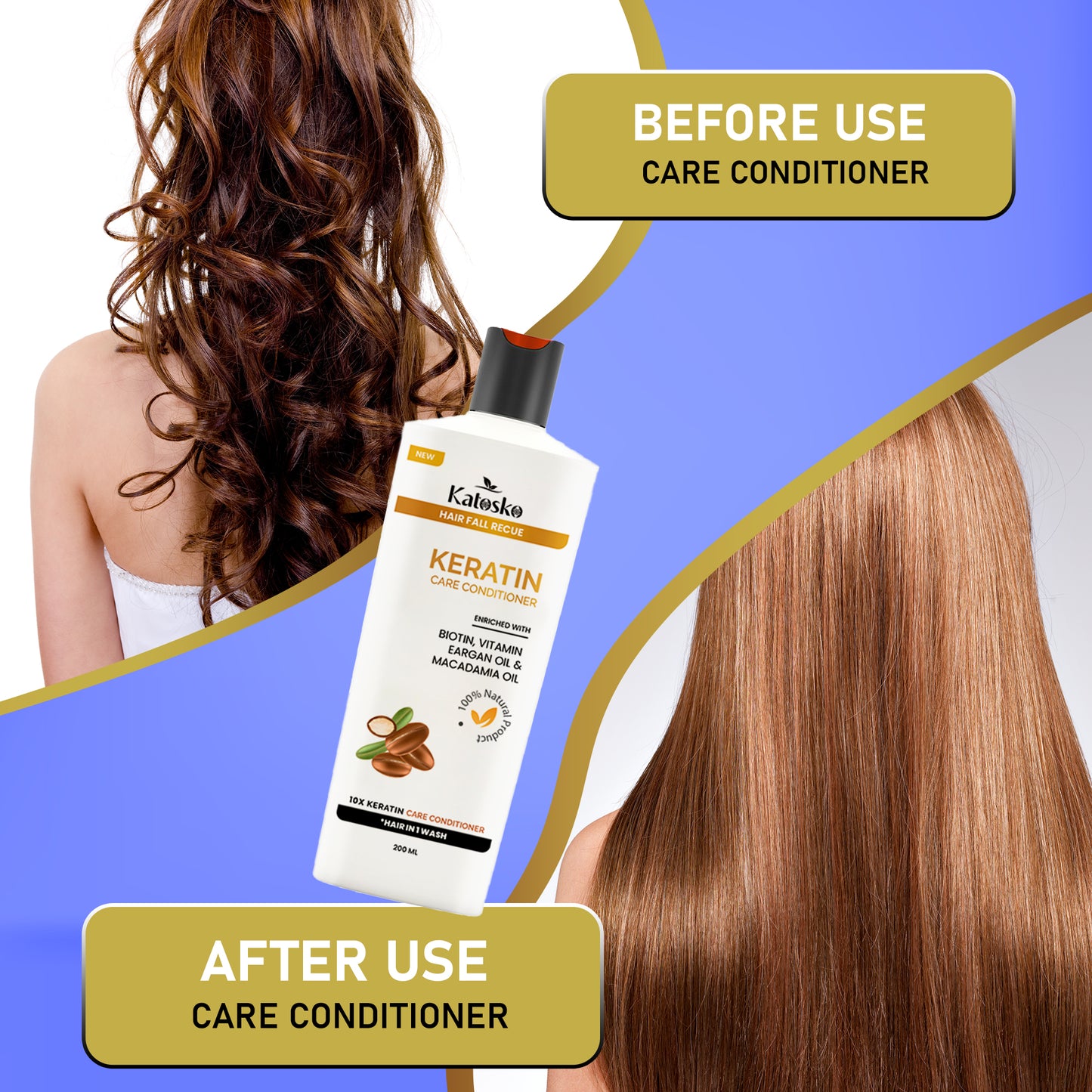 Care Conditioner Enriched with Biotin, Vitamin, EArgan, Macadamia Oil